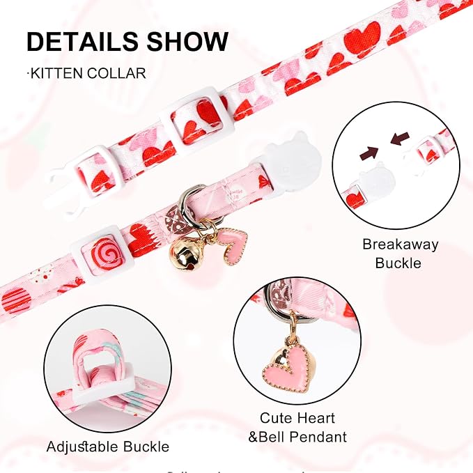 2 Pack Valentine's Day Cat Collar - Image 5