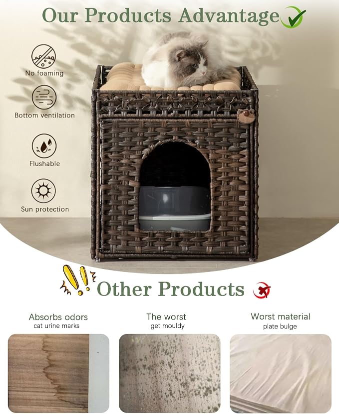 Cat Litter Box Enclosure Furniture, Hidden Litter Box - Image 4