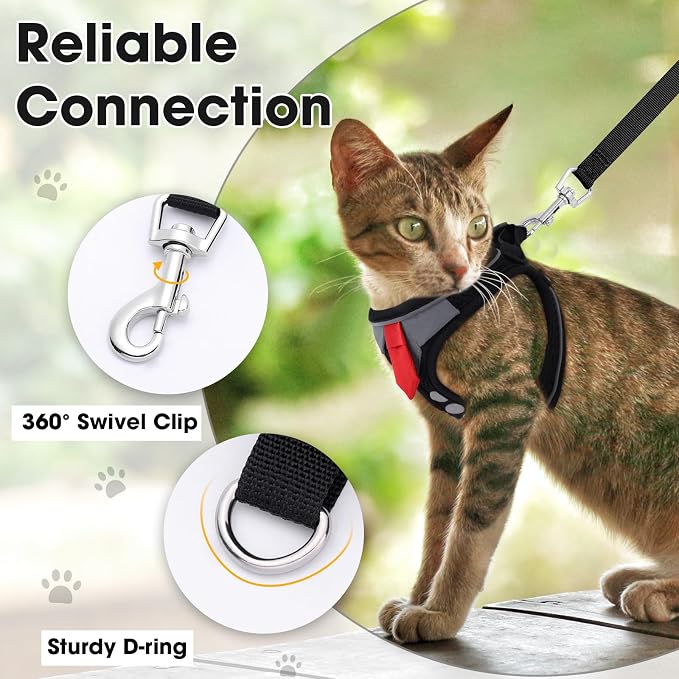 Cat Harness and Leash Set for Walking Escape Proof, Soft Adjustable Kitten - Image 5