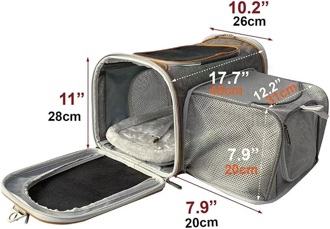 Mr. Peanut's Expandable Airline Approved Soft Sided Pet Carrier, Luxury Travel - Image 5