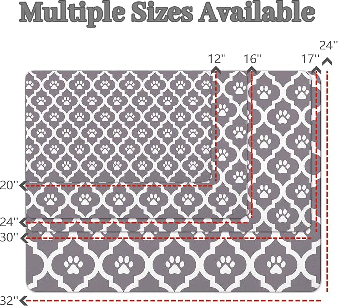 Dog Food Mat 12X20 Inch Pet Feeding Absorbent Mats - Image 4