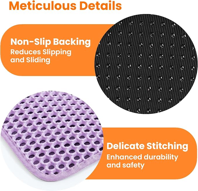 Cat Litter Mat, 24x18 Inches Large Double Layer Honeycomb Cat Litter Trapping - Image 8