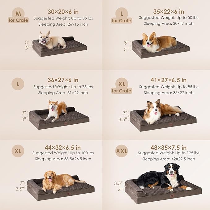 EHEYCIGA Memory Foam Dog Bed Large Size Dogs, Orthopedic Dog Bed Large - Image 2