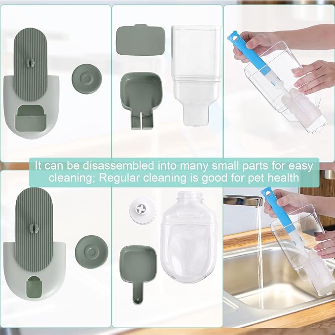 Hanging Automatic Food and Water Dispenser, Gravity Rabbit Feeder Set, Cage Cat - Image 6