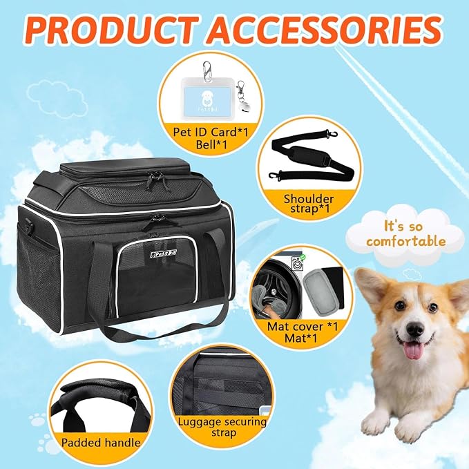 Petskd Top-Expandable Pet Carrier 18x13x9.5 Inches Southwest Airline Approved - Image 7