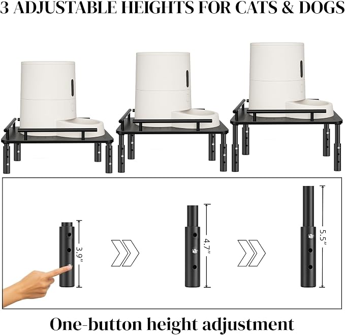 Raised Pet Feeder Stand for Cats & Dogs Neck Health, Metal Holder for Pet - Image 7