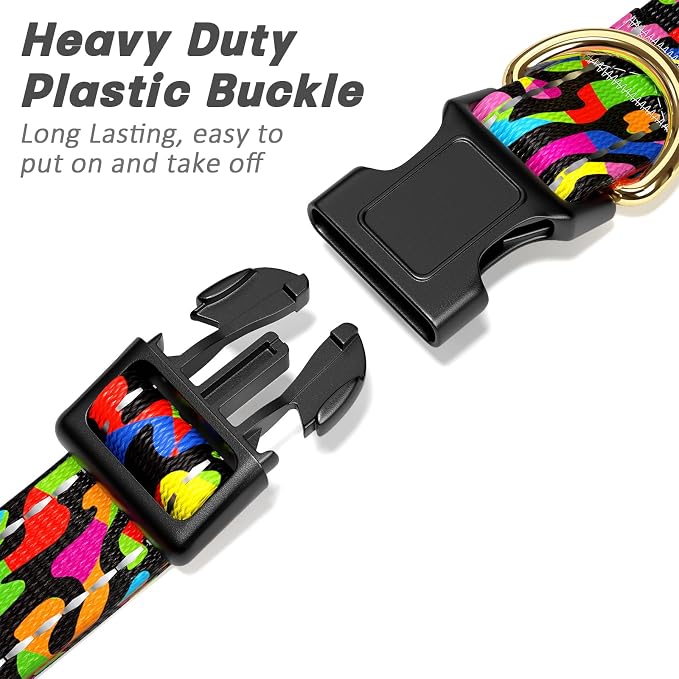 Reflective Dog Collar for Large Dogs, Cute Boho Adjustable Heavy-Duty Nylon - Image 4