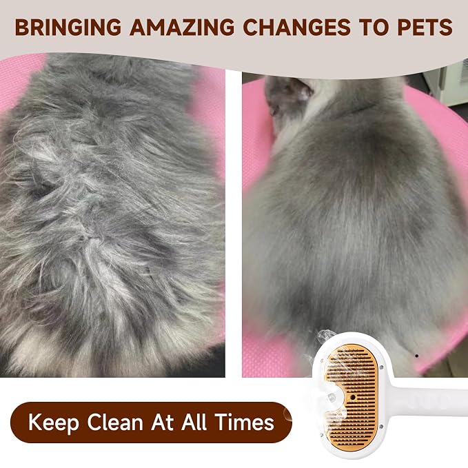 Pet Steam Brush for Dog & Cat – shower bath brush – Steam for Shedding & - Image 7