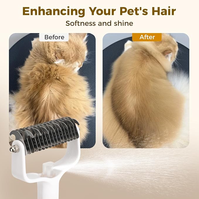 Undercoat Rake for Dogs & Cats, Double-Sided Deshedding Dematting Tool - Image 6