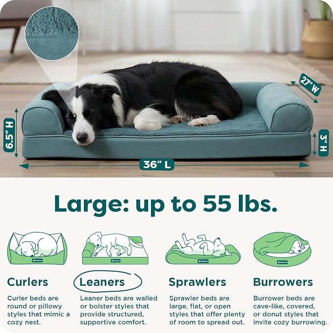 FurHaven Orthopedic Dog Bed for Large Dogs, Sofa Contour Mattress - Image 3
