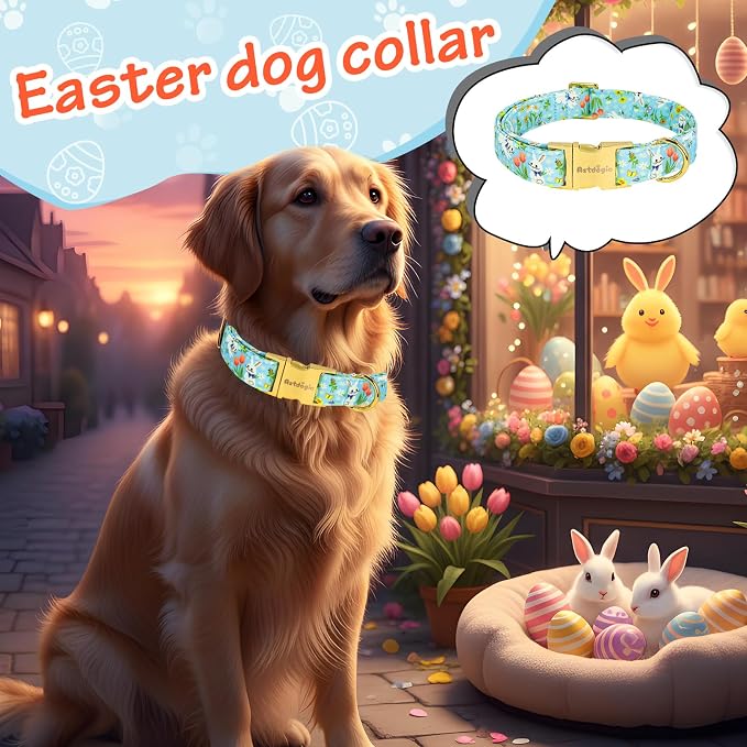 Easter Dog Collar for Small Dogs, Easter & Spring Theme Small Dog Collar - Image 3