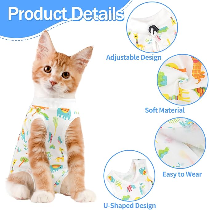 Cat Recovery Suit Female, Breathable Cat Onesie After Surgery Female - Image 2