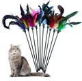 10-Pack Cat Feather Wand Toys by YUBONUS