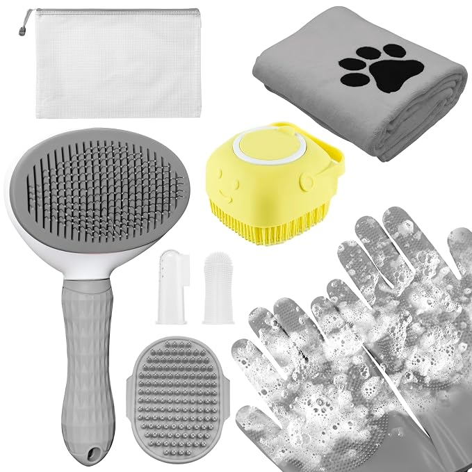 Dog Grooming Kit for Shedding – 8-Piece Pet Grooming Supplies by Aiolpy