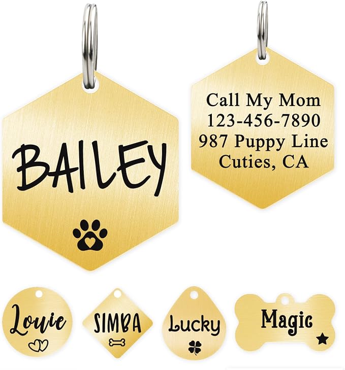 Ultra Joys Dog ID Tag, Custom Stainless Steel Dog Tag, Personalized Dog Tag by UltraJoys