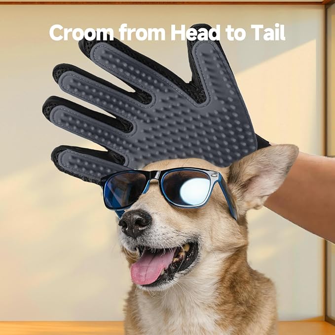 Pet Hair Removal Glove for Dogs & Cats, Bathing and Washing, Safe for - Image 2