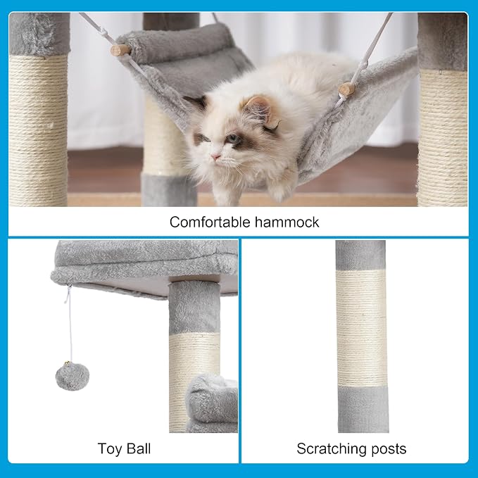Hey-brother Large Multi-Level Cat Tree Condo Furniture - Image 6
