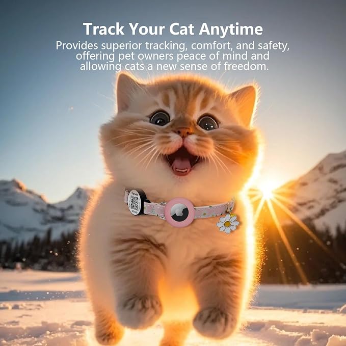 QR Code + Airtag Cat Collar, 2-in-1 Breakaway Safety Collar - Image 7