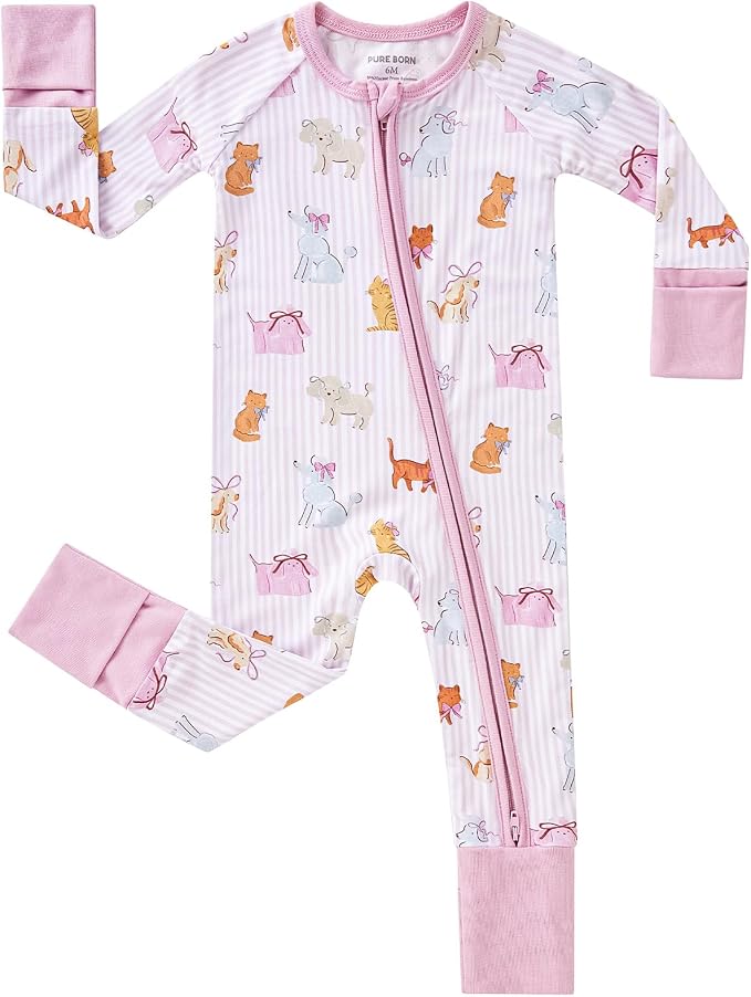 pureborn Baby Infant Boys Girls Sleeper Snug Fit Viscose from Bamboo Pajamas by pureborn