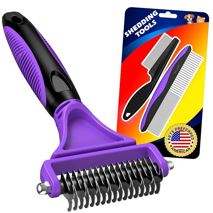 3PCS Pet Grooming Rake & Metal Comb & Flea Comb by Unknown