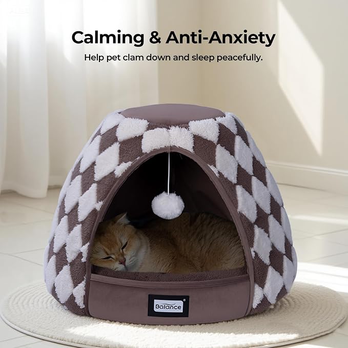 BALANCE Cat Beds for Indoor Cats, 2-in-1 Cat Bed Cave - Image 3