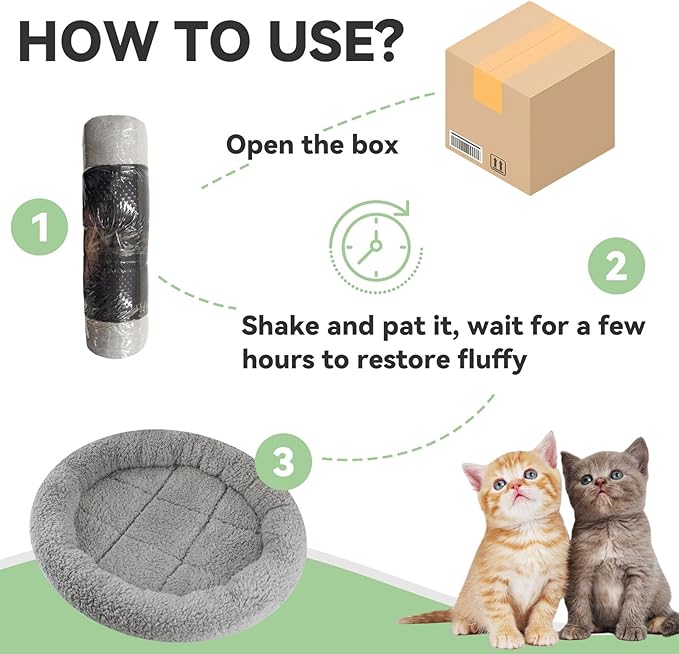 LESYPET Round Cat Bed for Cats Small Dogs - Image 6