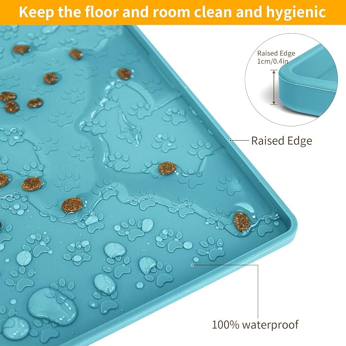 Ptlom Dog Food Mat Anti-Slip Pet Bowl Mats - Image 4