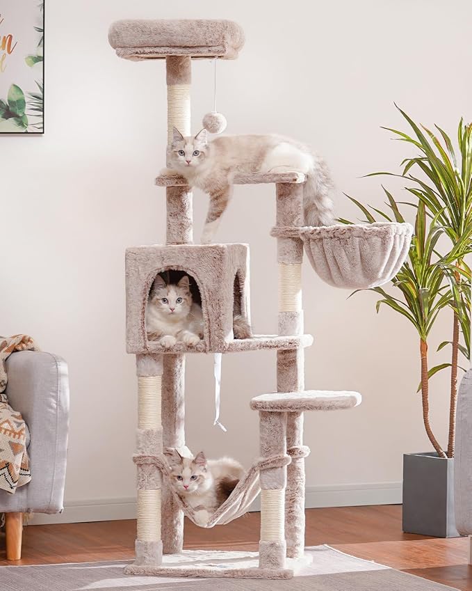 Hey-brother Cat Tree with Large Hammock, Cat Condo with Sisal-Covered - Image 6