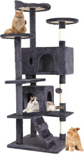 BestPet | 54" Cat Tree Tower | Ashy | Sturdy, Hanging Cat Toys, Observation by BestPet