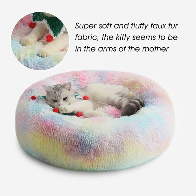 WESTERN HOME WH Calming Dog & Cat Bed, Anti-Anxiety Donut Cuddler Warming Cozy - Image 5