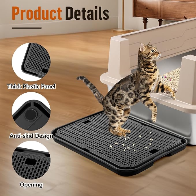 Large Cat Litter Box Step Mat, 16.5"x11.2" Cat Ramp Stairs, Cat Litter Catcher - Image 4