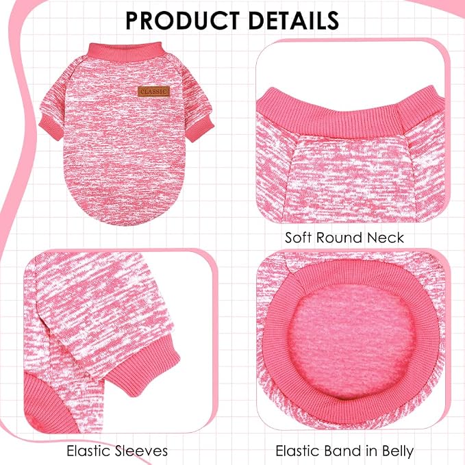 1 Pc Dog Sweaters for Small Dogs Girl Boy Winter Fleece Clothes Warm Soft Dog - Image 3