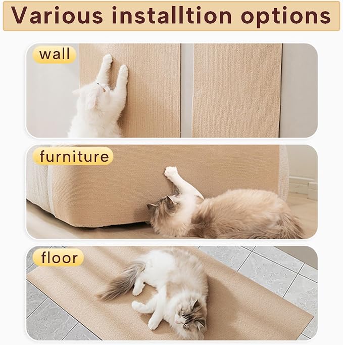 KEYIDE Self-Adhesive Cat Scratch Wall Climber, Wall Cat Scratcher Mat - Image 6