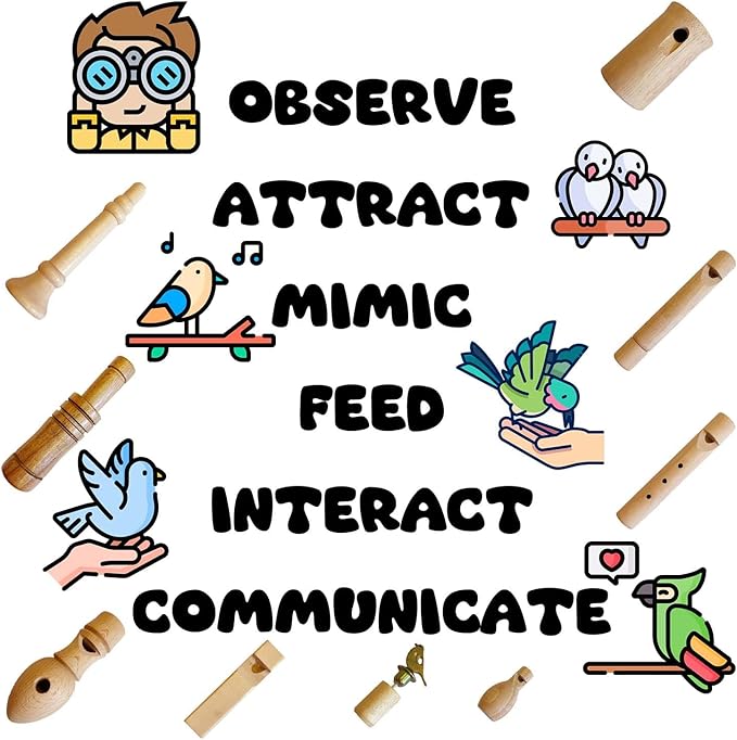 ZDH 9-Piece Wooden Bird Call Set – Handcrafted Bird-Call in Acrylic Wooden Box - Image 3