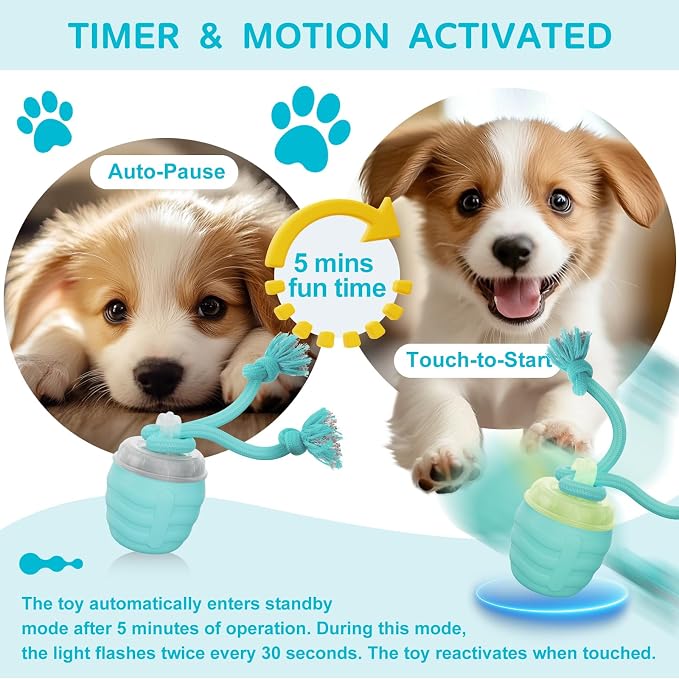 Interactive Dog Toy, Motion Activated Rolling Squeaky Ball - Image 4