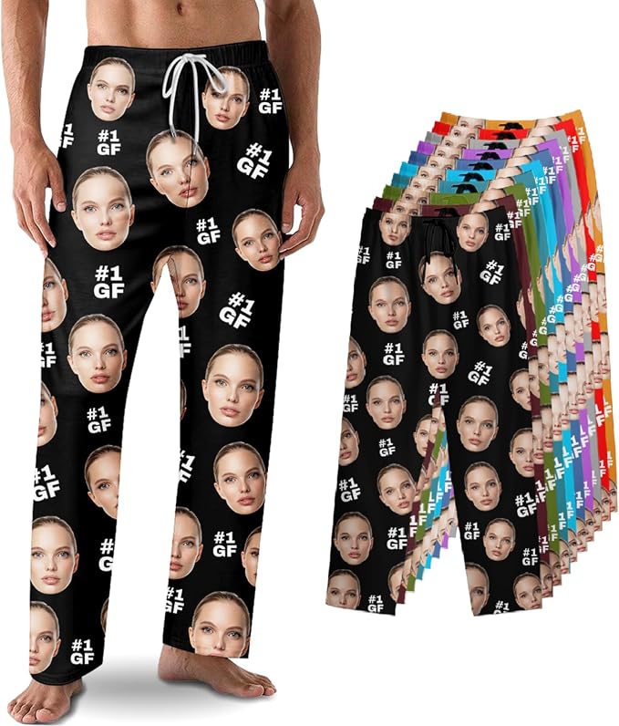 Custom Pajama Pants with Face customized PJ Pants Christmas Valentine gifts by Unknown