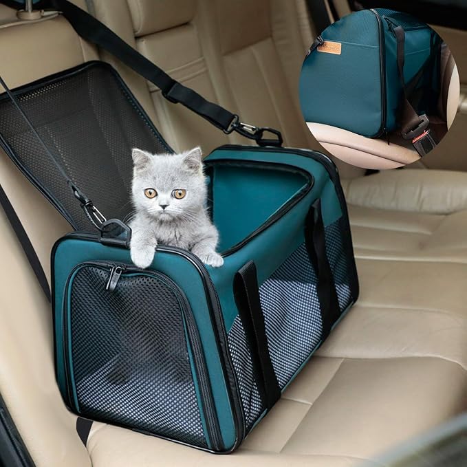 Cat Carrier - Portable Foldable Dog Pet Carrier, Soft-Sided Pet Bag up to 22 Lbs - Image 5