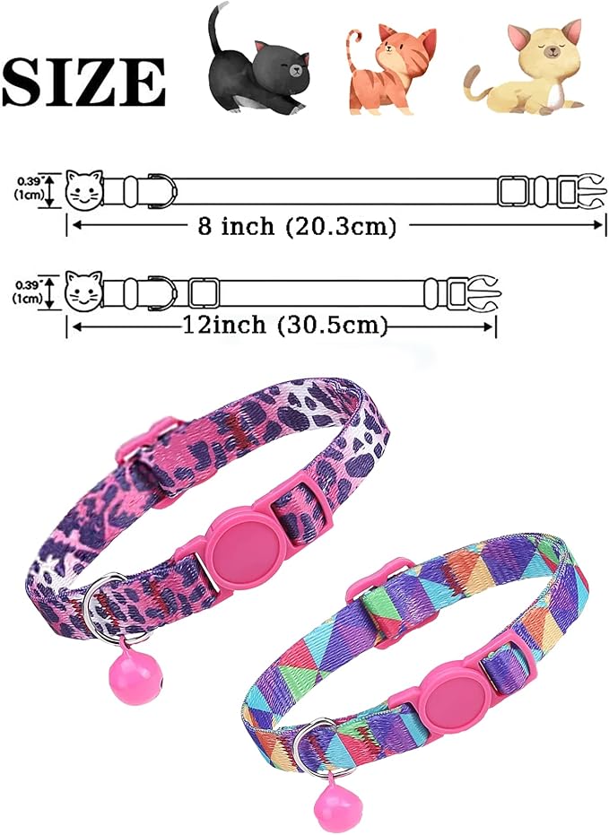 SOLMOONY Cute Cat Collar for Girl Boy, Colorful Breakaway Cat Collars - Image 4