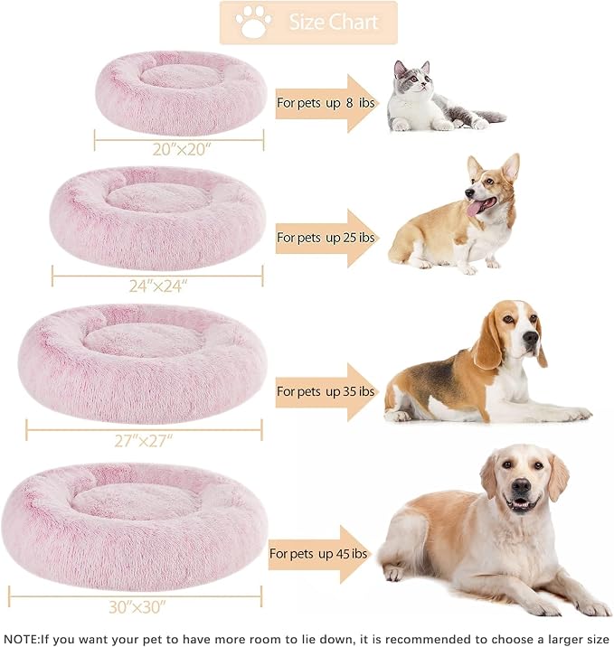 WNPETHOME Donut Dog Beds Large Sized Dog, Anti-Anxiety Caming Large Pet Bed - Image 5