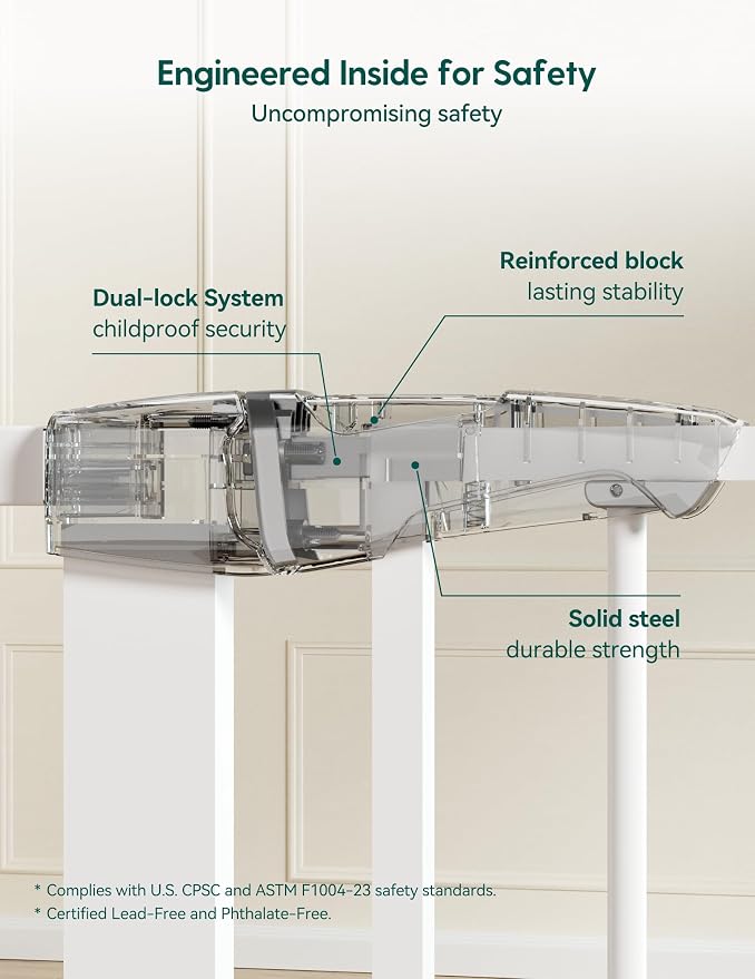 Babelio 36" Tall Baby Gate, PressGuard P7, 29-55" Auto Close Pressure Mounted - Image 3
