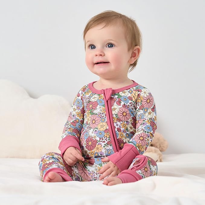 pureborn Baby Infant Boys Girls Sleeper Snug Fit Viscose from Bamboo Pajamas - Image 2