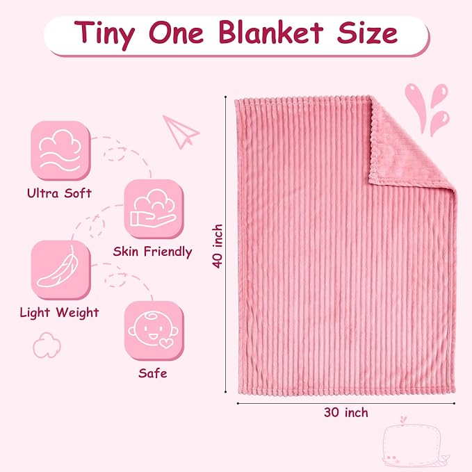 Soft Fleece Baby Blanket Ultra Cozy Pink Baby Blankets - Image 4
