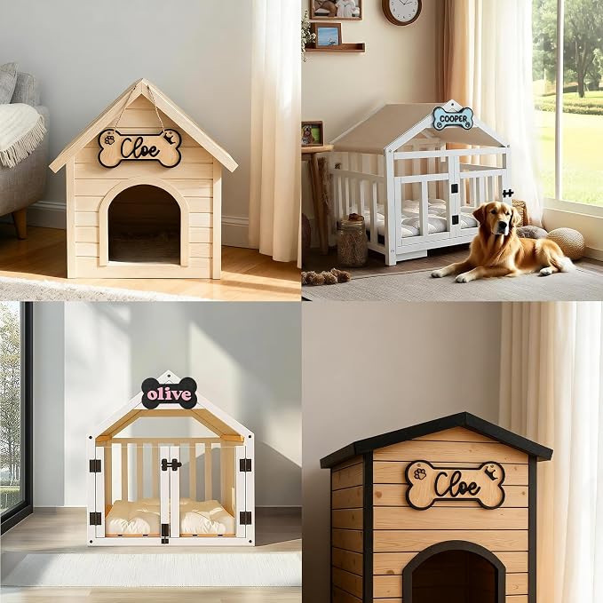 Custom Dog Room Decor Dog Crate Accessories Name Plate Doghouse Name Sign Decor - Image 4