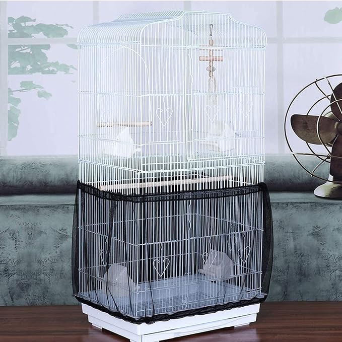 Bird Cage Seed Catcher, Large Airy Gauze Seeds Bird Cage Cover Guard Adjustable - Image 8