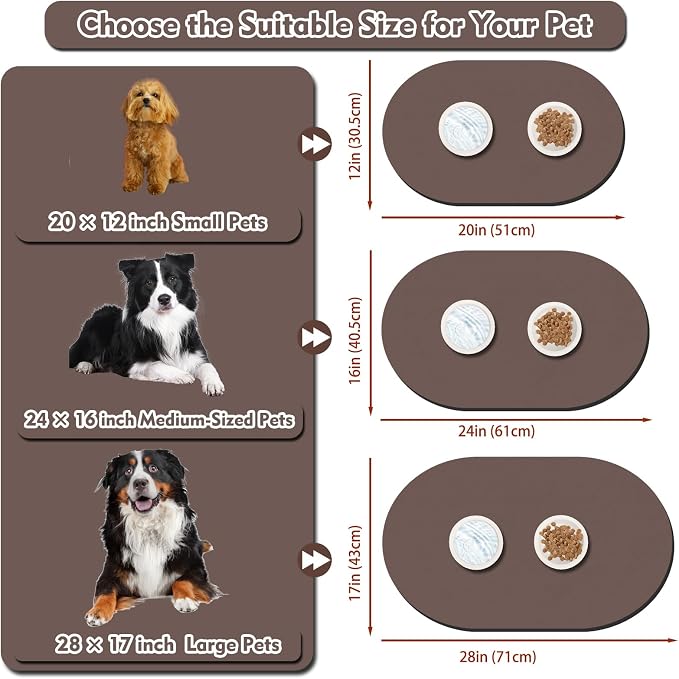 Pet Feeding Mat – 20''x12'' Absorbent Dog Food Mat, Pet Water Mats Protect Floor - Image 4