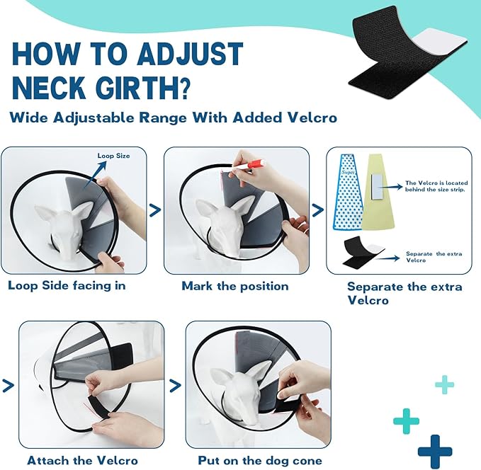 Supet Dog Cone Collar Adjustable After Surgery, Comfortable Pet Recovery Collar - Image 2