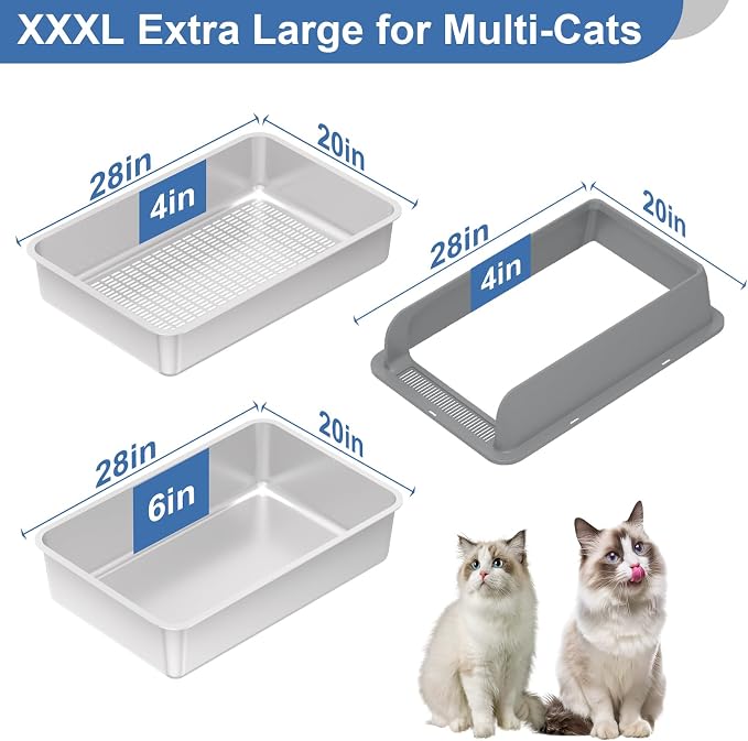 XXXL Stainless Steel Sifting Litter Box - Image 5
