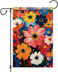 Garden Flag Colorful Flower Field Oil Painting Style Yard Welcome Banner Double by StarlitPatio