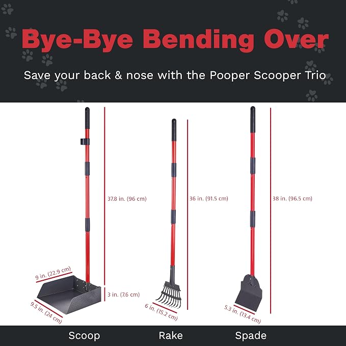 Pooper Scooper for Large Dogs, Small Dogs and Horses, Metal Poop Scooper Set - Image 4