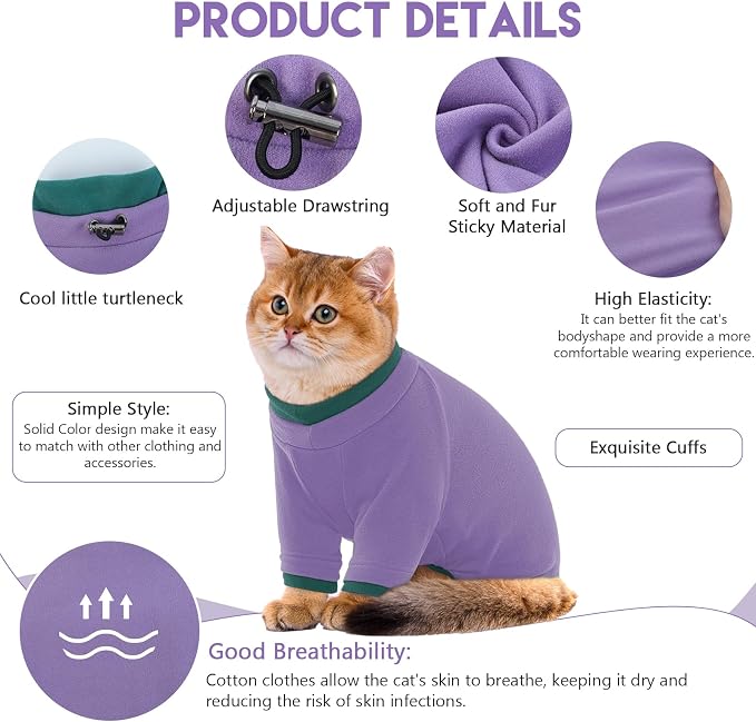 Sticky Cat Clothes Stretchy, Sphynx Hairless Sweater & Pajamas - Image 2